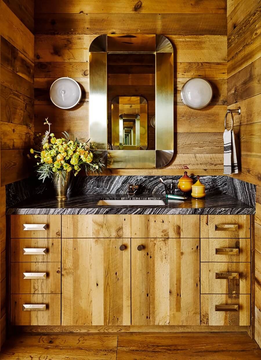 A Rustic Mountain Home in Big Sky, Montana 21 wooden-bathroom-nordroom