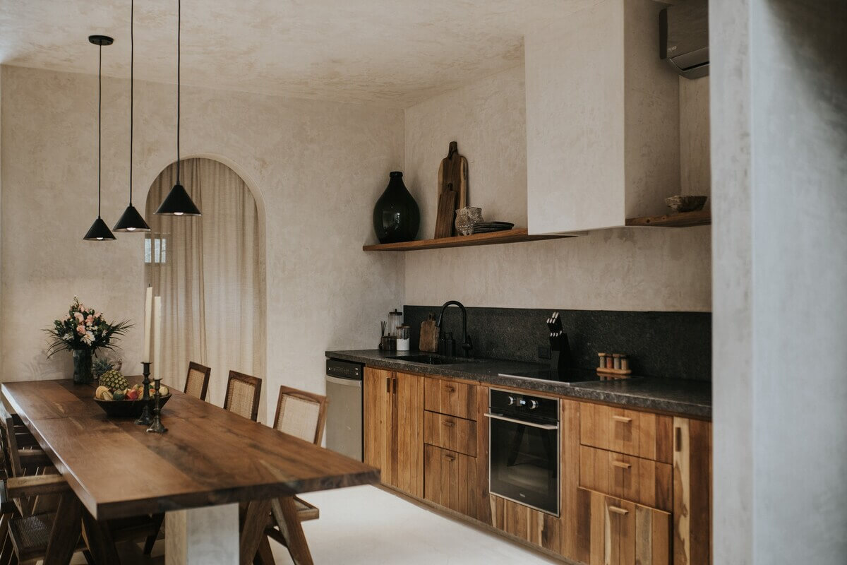 A Tulum Airbnb in an Architectural Building 10 wooden-kitchen-natural-airbnb-tulum-nordroom