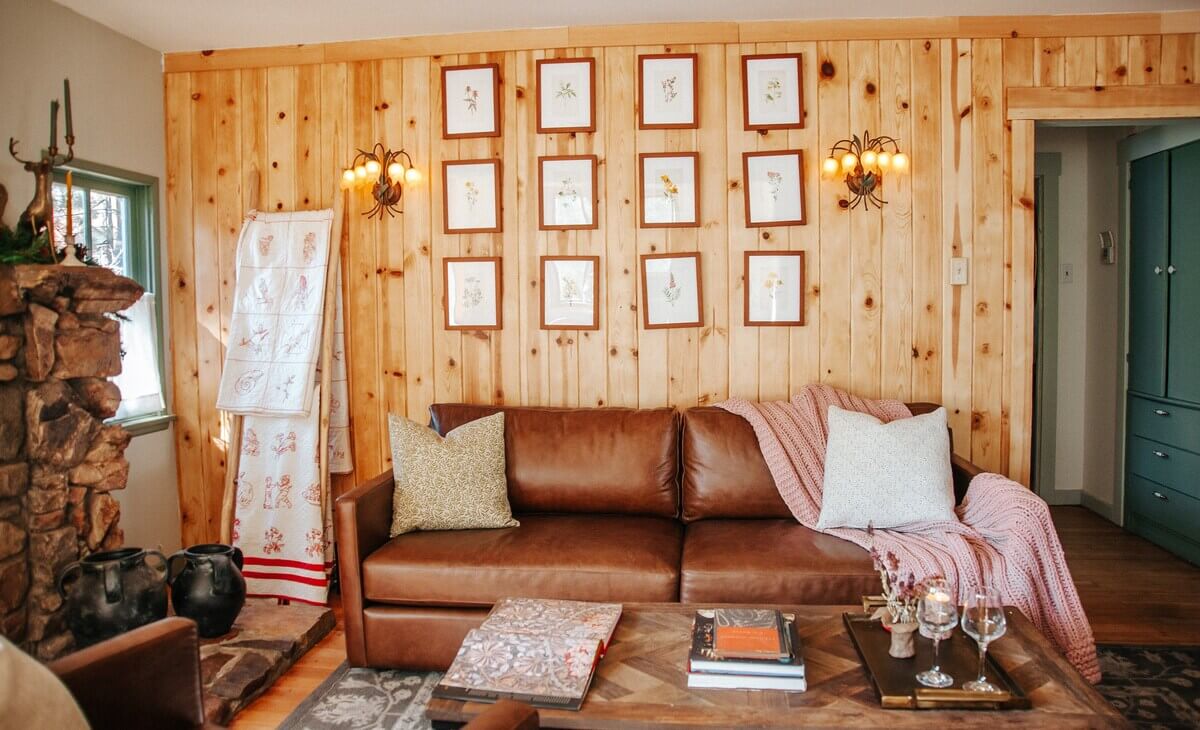 An Interior Designer's Colorful Airbnb Cabin 2 wooden-walls-airbnb-cabin-nordroom