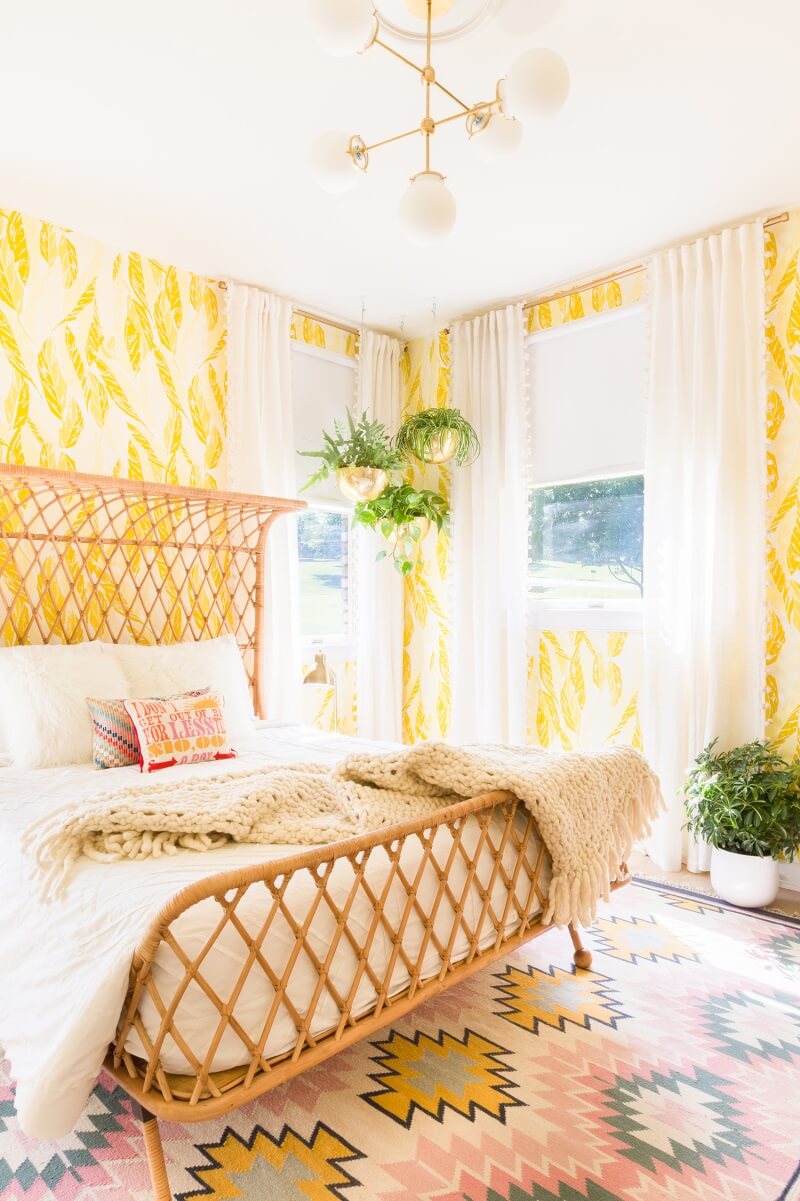 Best Paint Colors for a Colorful Small Bedroom 65 yellow-wallpaper-bedroom-sunny-bedroom-nordroom