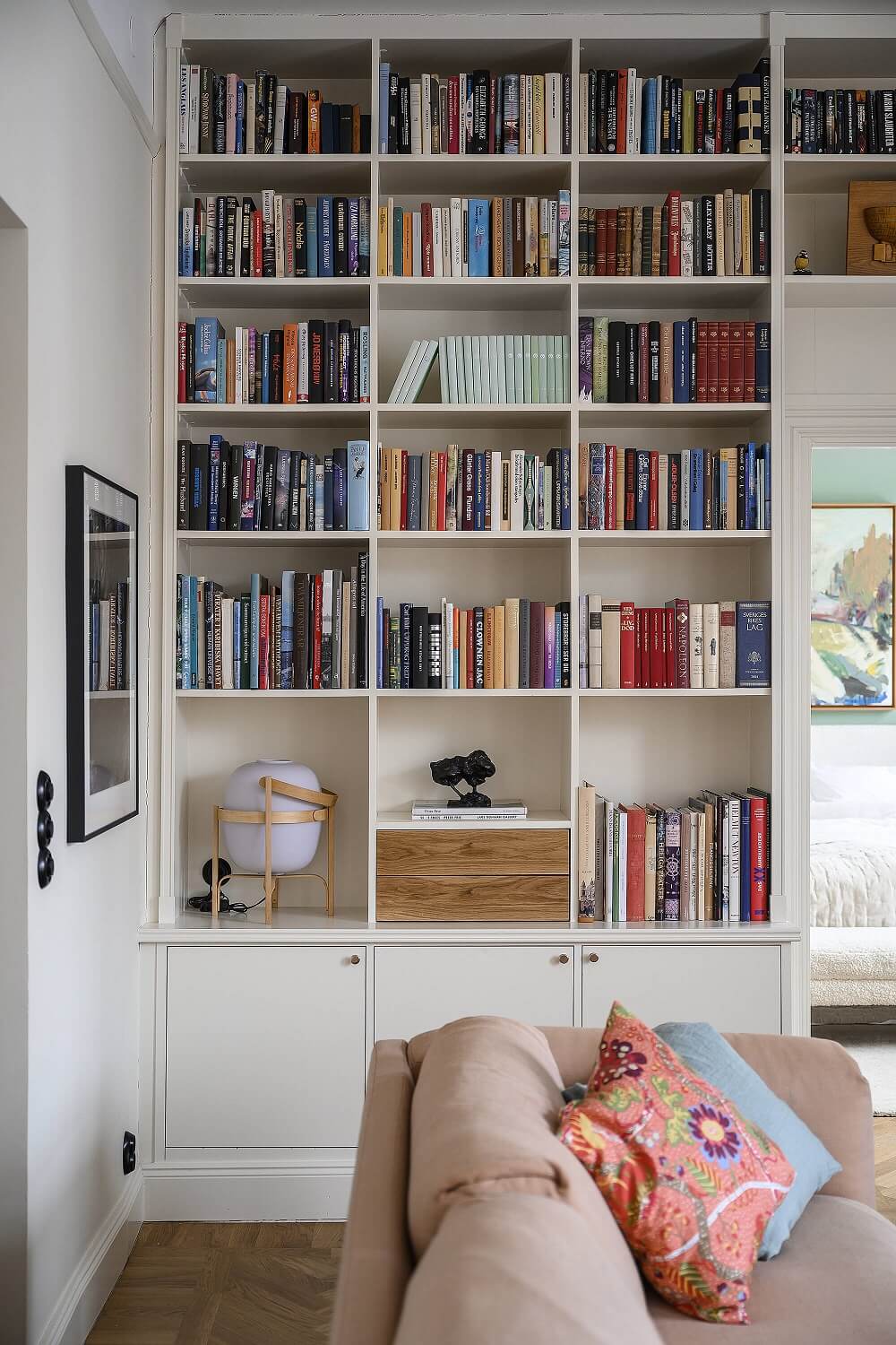 A Stylish Scandi Home with Oak Kitchen 4 built-in-bookcases-scandinavian-living-room-nordroom
