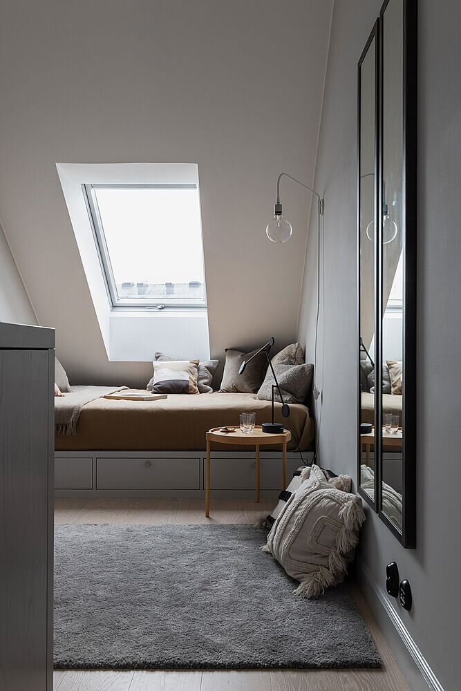 How To Decorate A Bedroom with A Slanted Ceiling 7 custom-made-bed-attic-bedroom-nordroom