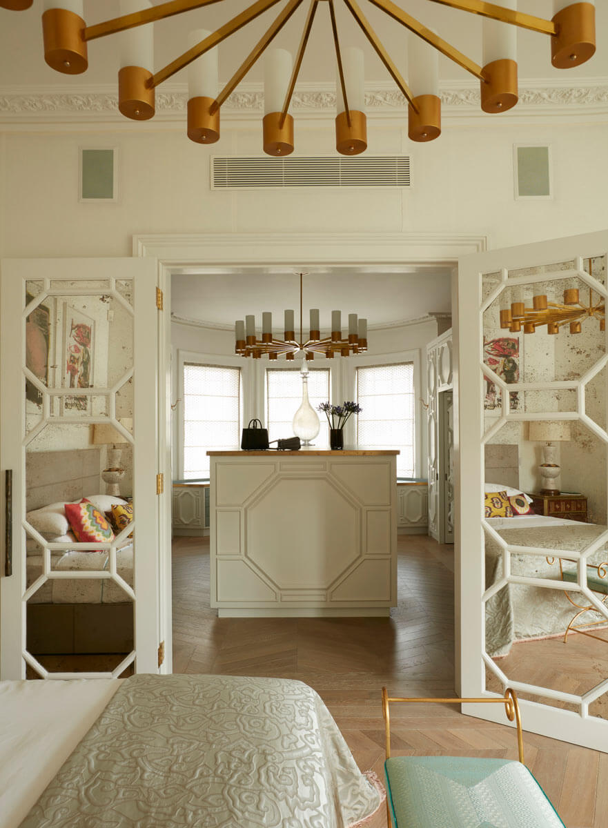 Color & Art in a Notting Hill House by Maddux Creative 9 dressing-room-geometric-paneling-nordroom