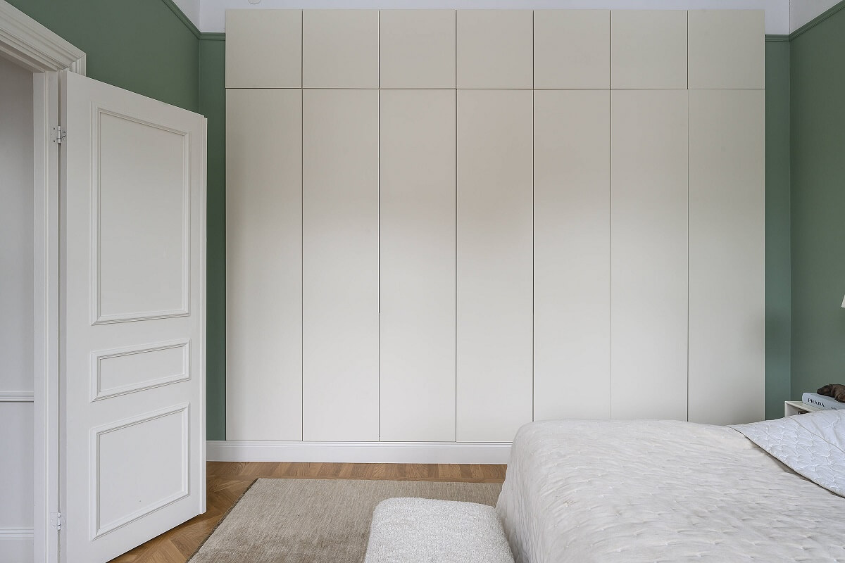 A Stylish Scandi Home with Oak Kitchen 15 green-bedroom-built-in-wardrobes-nordroom