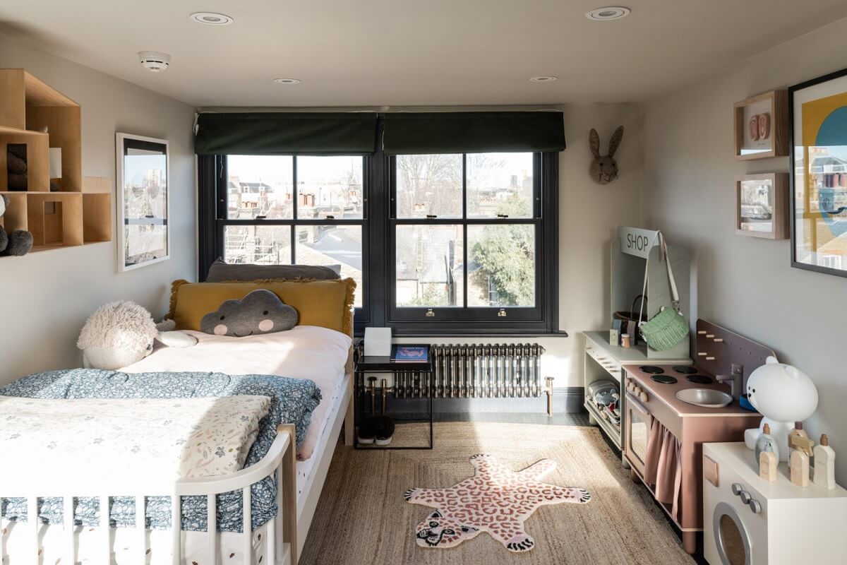 A London Family Home with Grey Accents 13 kids-bedroom-victorian-terrace-house-nordroom