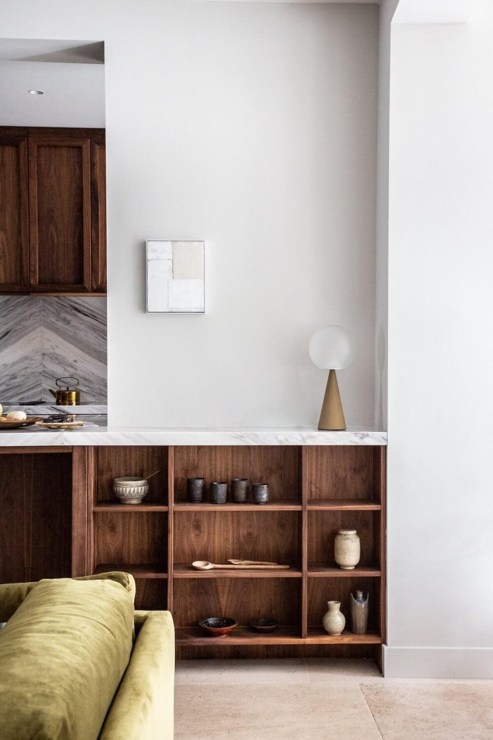 An Elegant Townhouse by Avenue Design Studio 5 kitchen-english-shaker-style-walnut-cabinets-flagstone-floor-nordroom