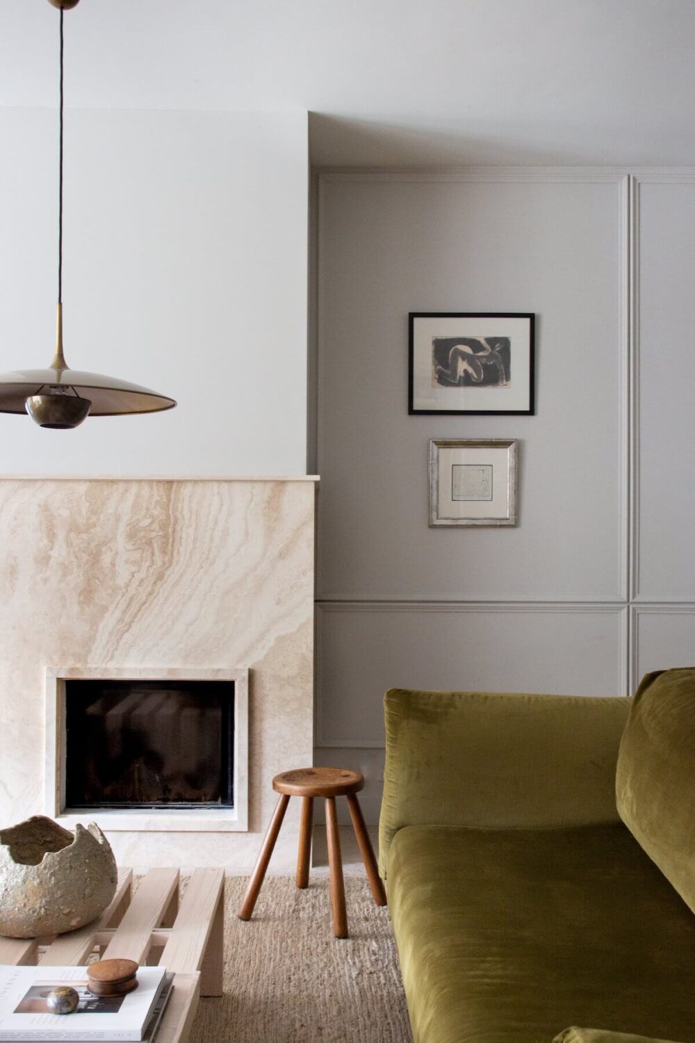 An Elegant Townhouse by Avenue Design Studio 9 living-room-green-velvet-sofa-nordroom