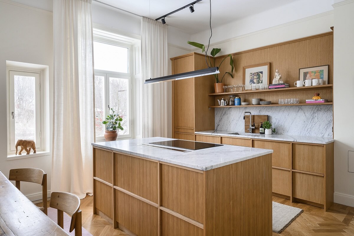 A Stylish Scandi Home with Oak Kitchen 10 oak-kitchen-island-open-shelves-nordroom