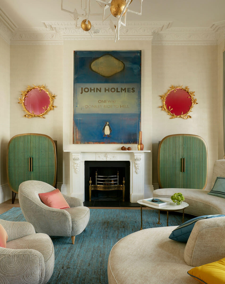 Color & Art in a Notting Hill House by Maddux Creative 2 sitting-room-curved-sofa-color-accents-maddux-creative-notting-hill-nordroom