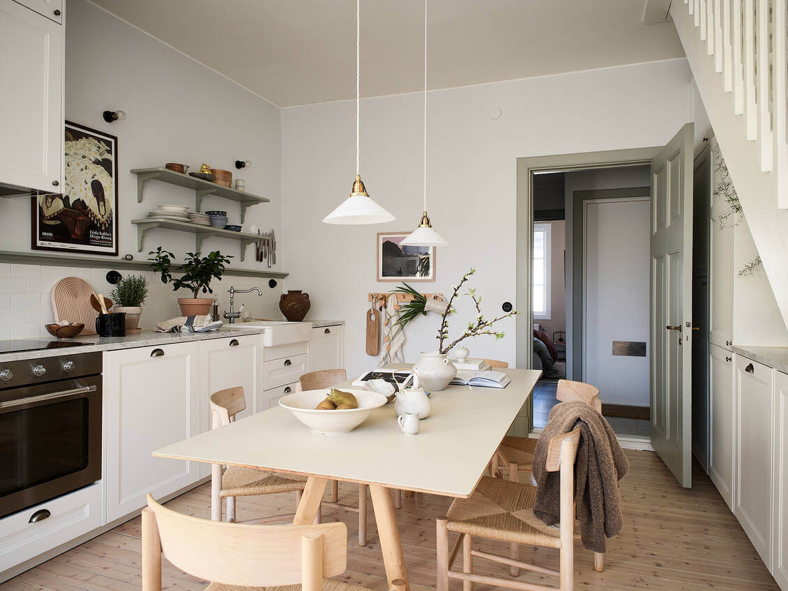 A Light Scandinavian Maisonette 10 white-kitchen-dining-table-nordroom