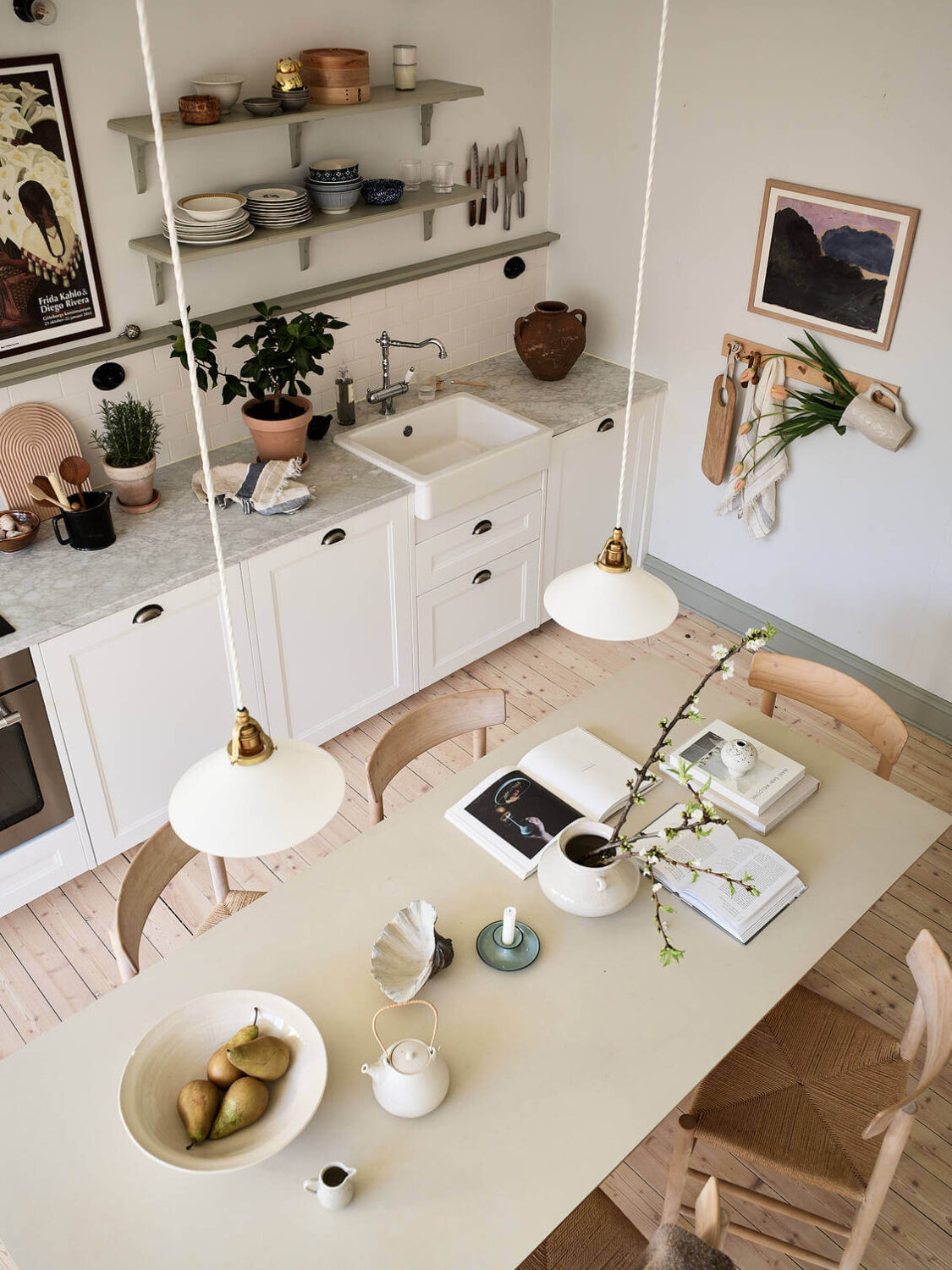 A Light Scandinavian Maisonette 15 white-kitchen-dining-table-open-shelves-nordroom