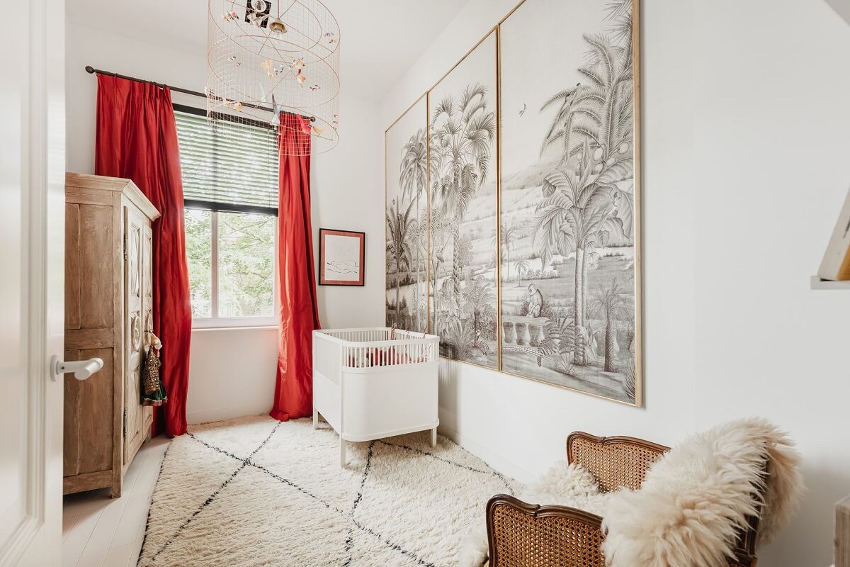 A Luxurious Townhouse in Amsterdam With Loft-Style Living Room 16 white-nursery-large-art-nordroom