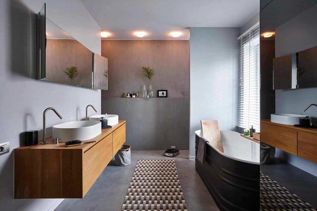 Simple Bathroom Design Ideas That Will Wow You 13 big-simple-bathroom-walkin-shower-black-bath-nordroom