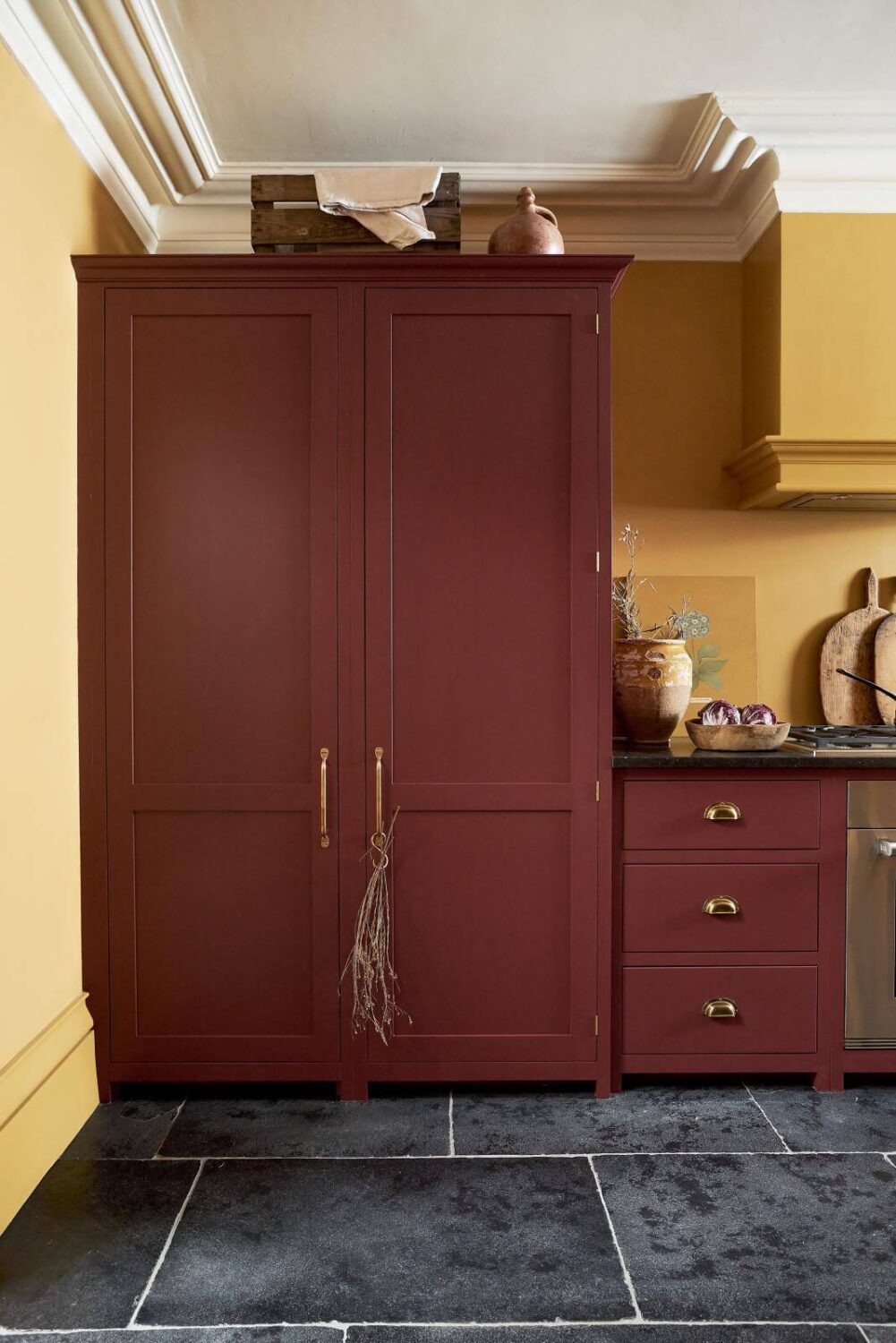 A Deep Red & Yellow deVOL Kitchen 4 bond-street-shaker-kitchen-devol-deep-red-kitchen-cabinets-nordroom