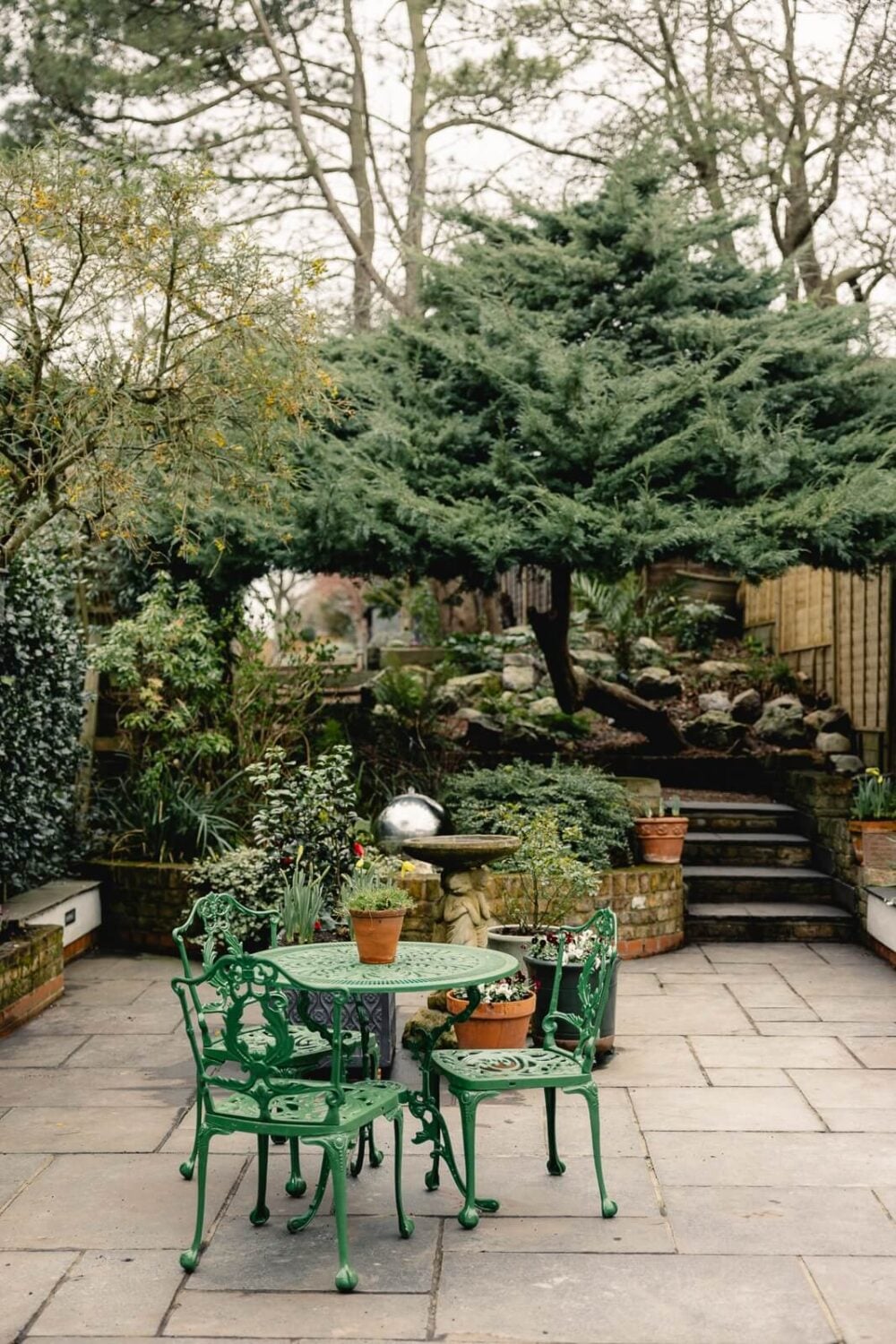 A Green Kitchen with Pink Ceiling in a Colorful London Home 28 garden-terrace-edwardian-home-london-nordroom