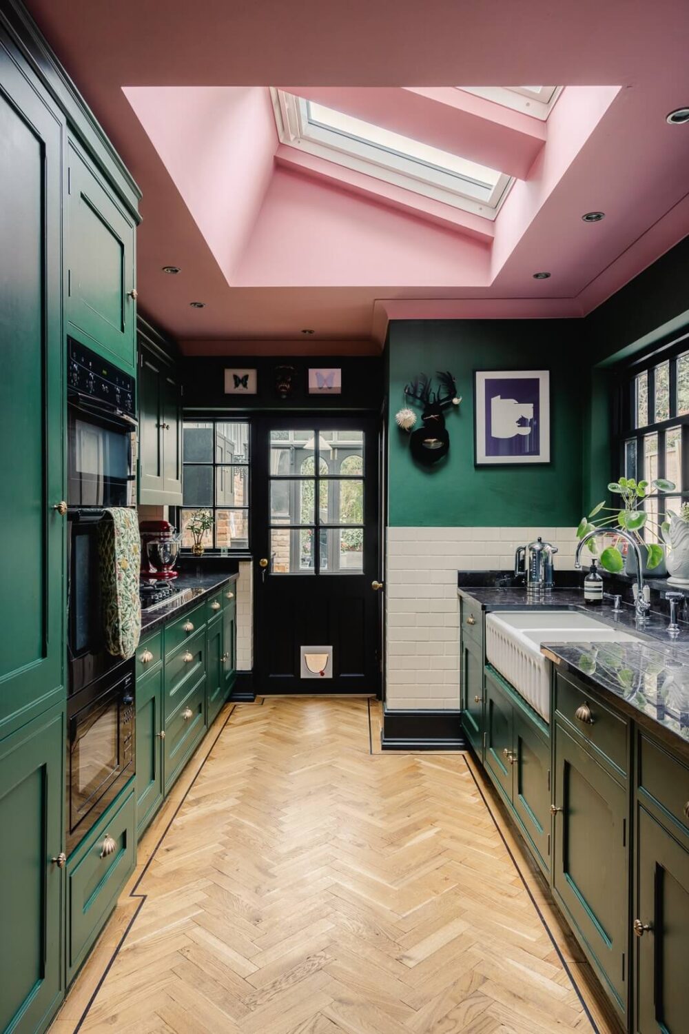 27 Statement Ceiling Ideas That Will Spruce Up Any Room 23 green-kitchen-pink-ceiling-skylights-nordroom
