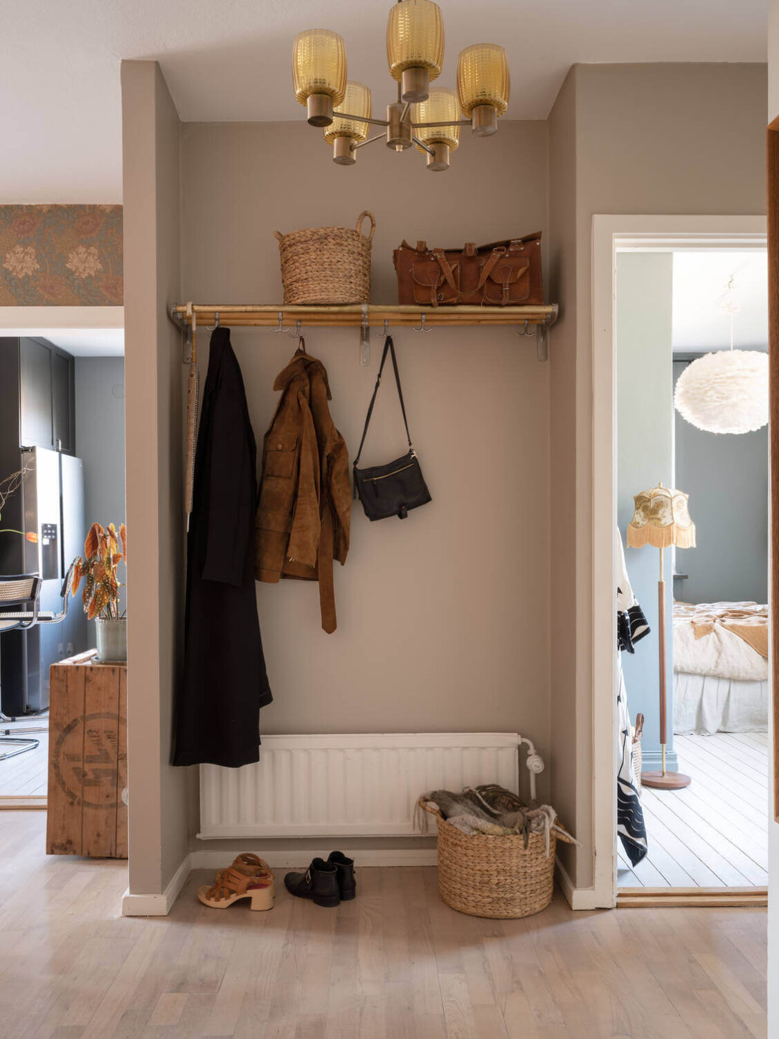 A Warm Neutral Colored Nordic Home 26 hallway-nook-scandinavian-house-nordroom