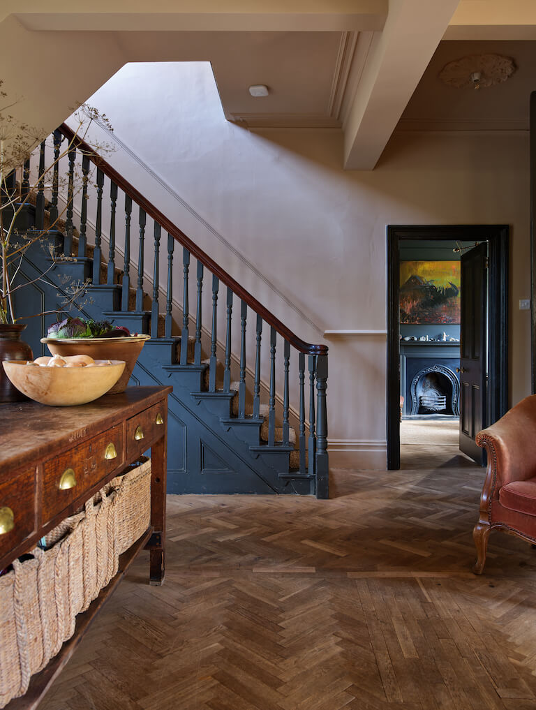 A Mixture of Styles in an English Home 3 historic-kitchen-wooden-kitchen-island-nordroom