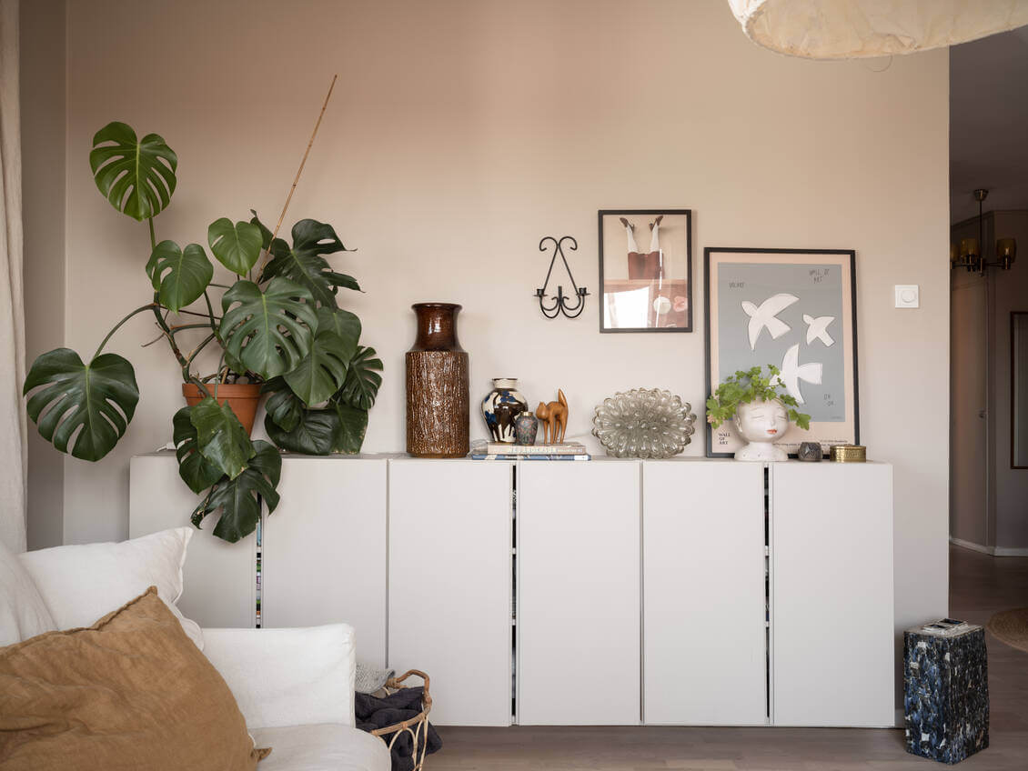 A Warm Neutral Colored Nordic Home 8 ikea-ivar-cabinets-living-room-nordroom