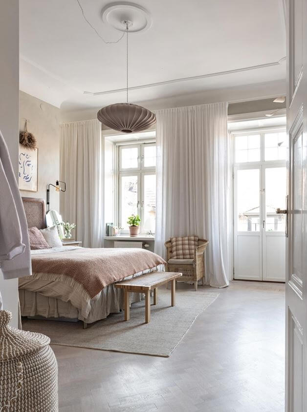 A Lovely Natural Apartment in Sweden 11 large-natural-bedroom-scandinavian-decor-nordroom