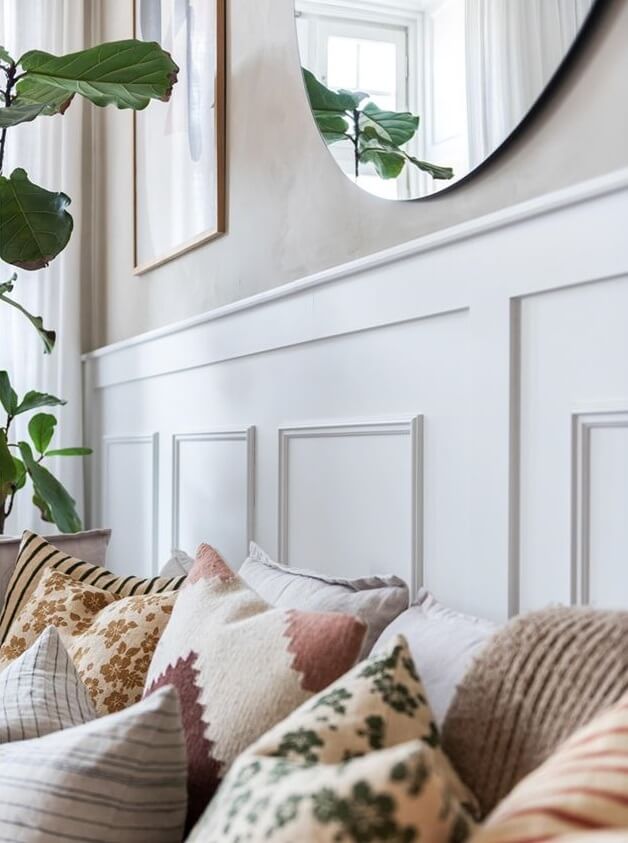 A Lovely Natural Apartment in Sweden 3 living-room-detail-pillows-round-mirror-nordroom