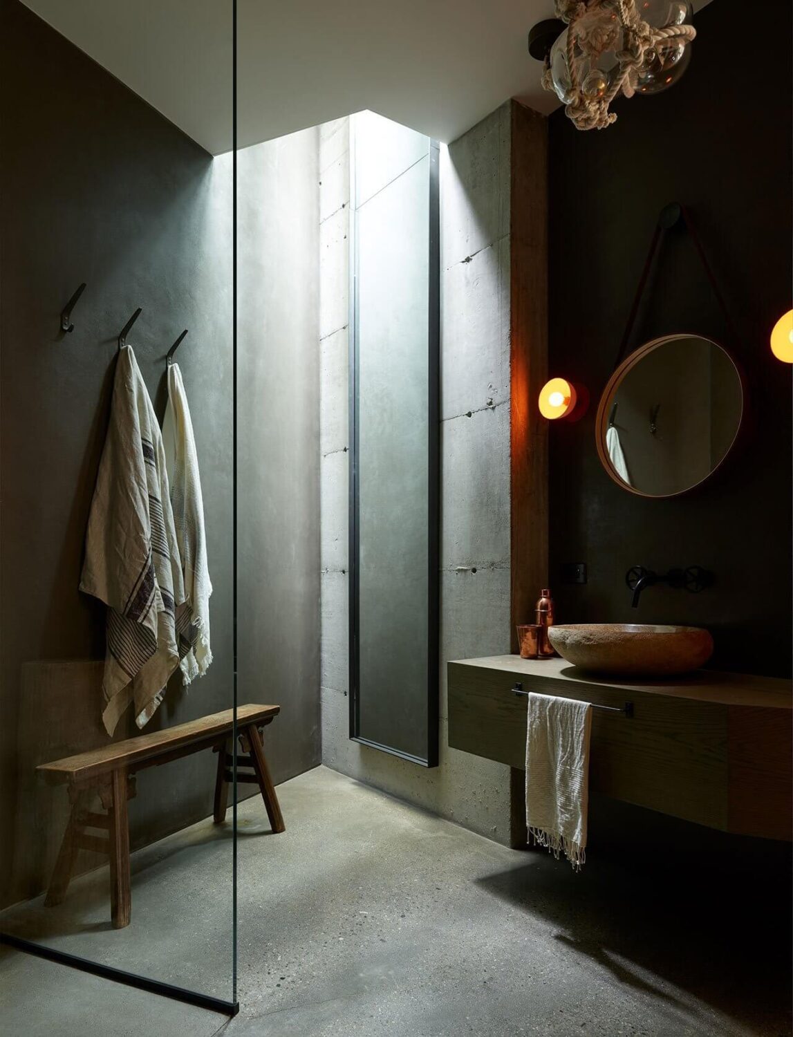 50 Amazing Black Bathroom Design Ideas 14 modern-black-concrete-bathroom-nordroom