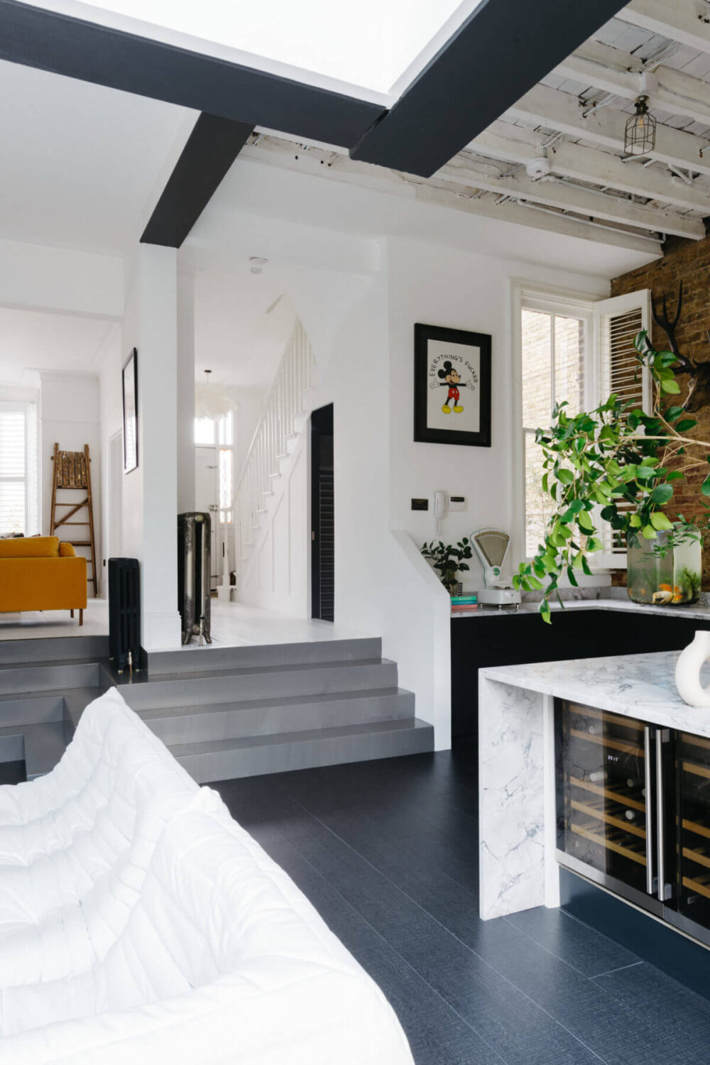 A Black and White Victorian House in London 11 open-plan-kitchen-sitting-room-victorian-house-nordroom