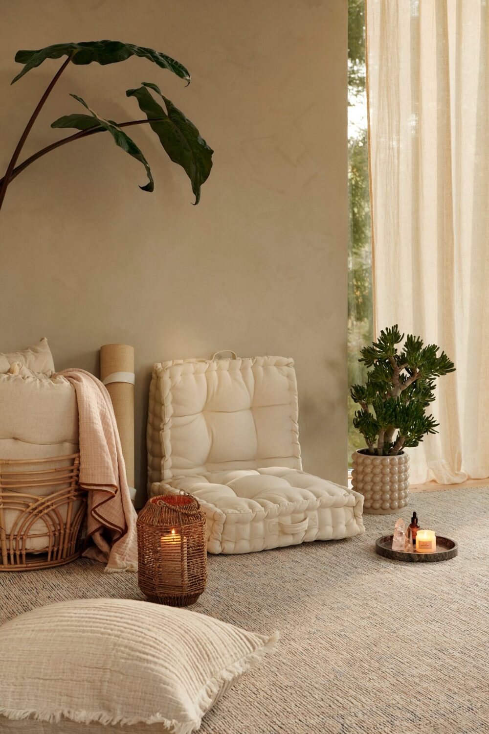 H&M Home Spring Collection: Springtime Zen 6 white-floor-pillow-neutral-bohemian-hm-home-spring-nordroom