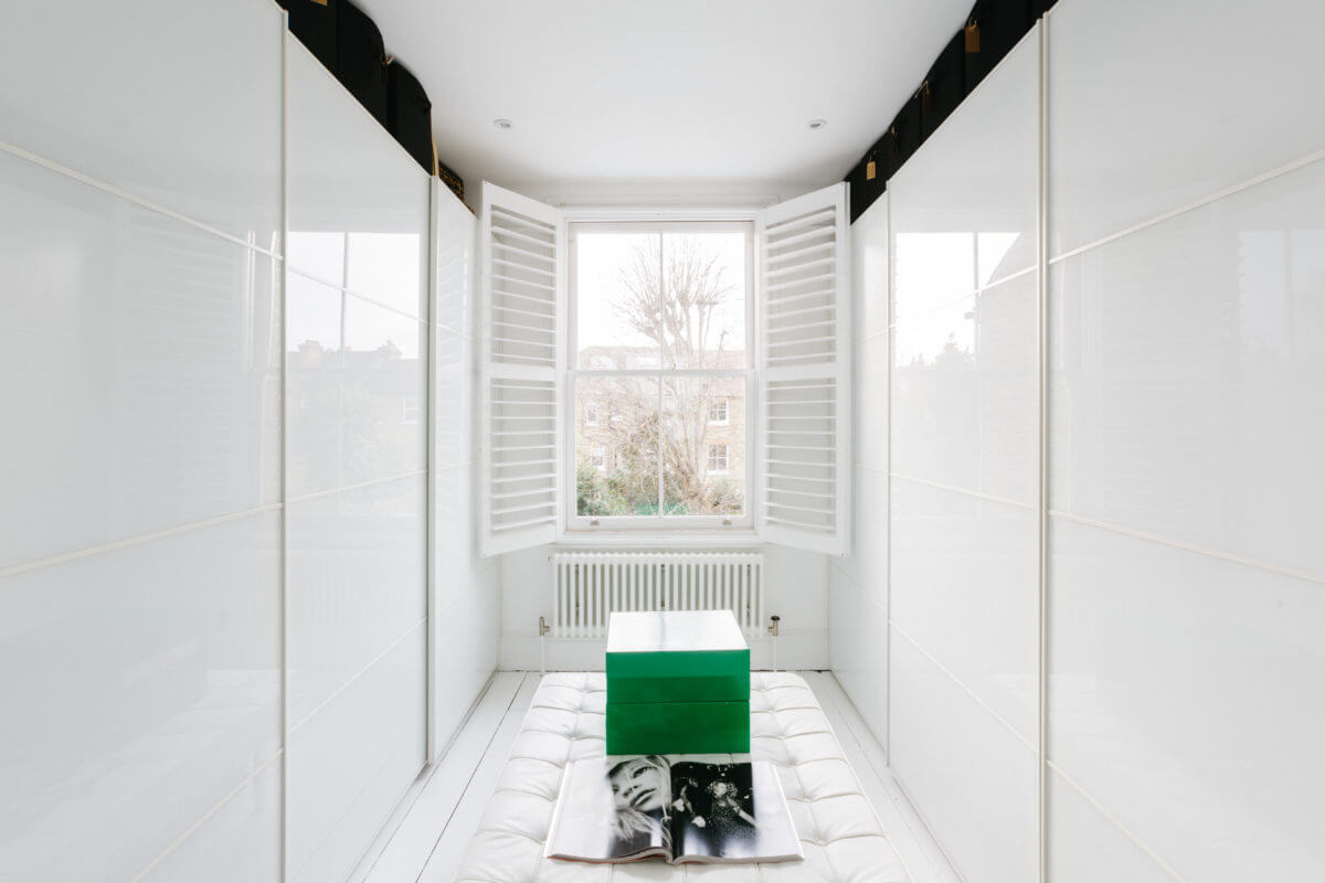 A Black and White Victorian House in London 27 white-walk-in-closet-monochrome-victorian-house-london-nordroom