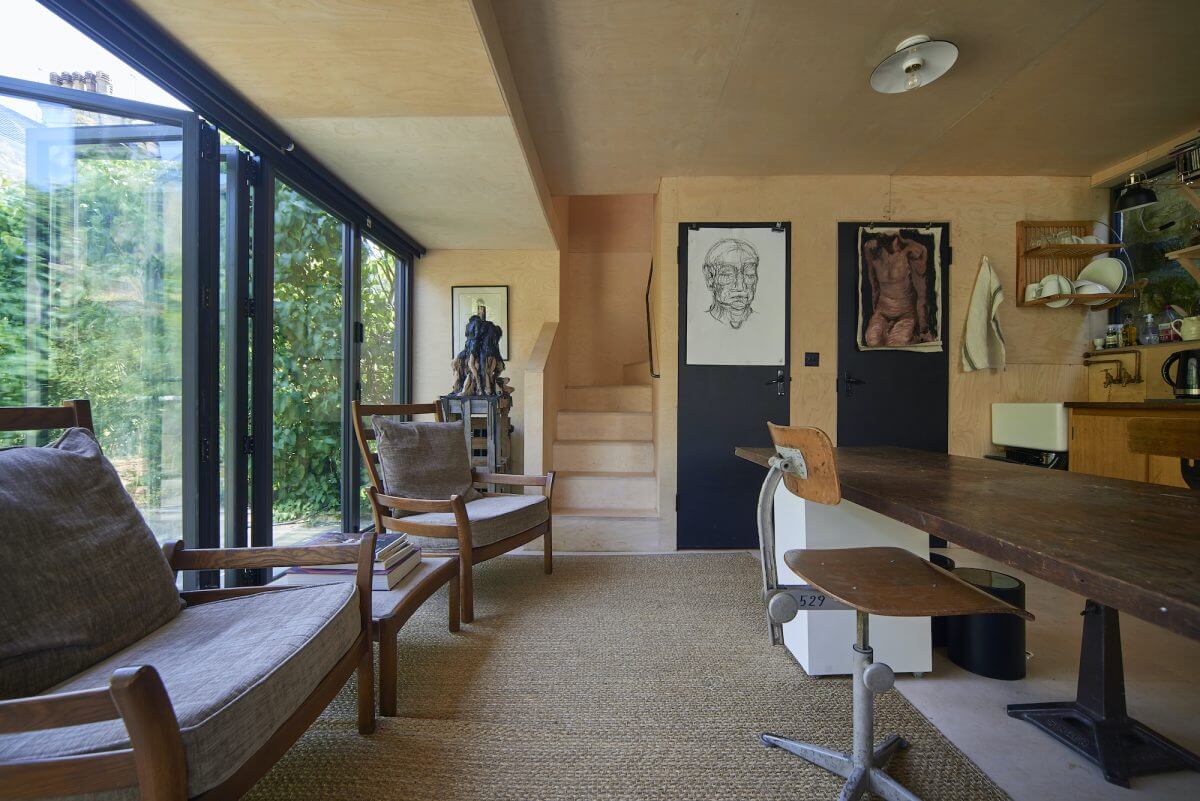A Mixture of Styles in an English Home 21 wood-art-studio-bath-nordroom