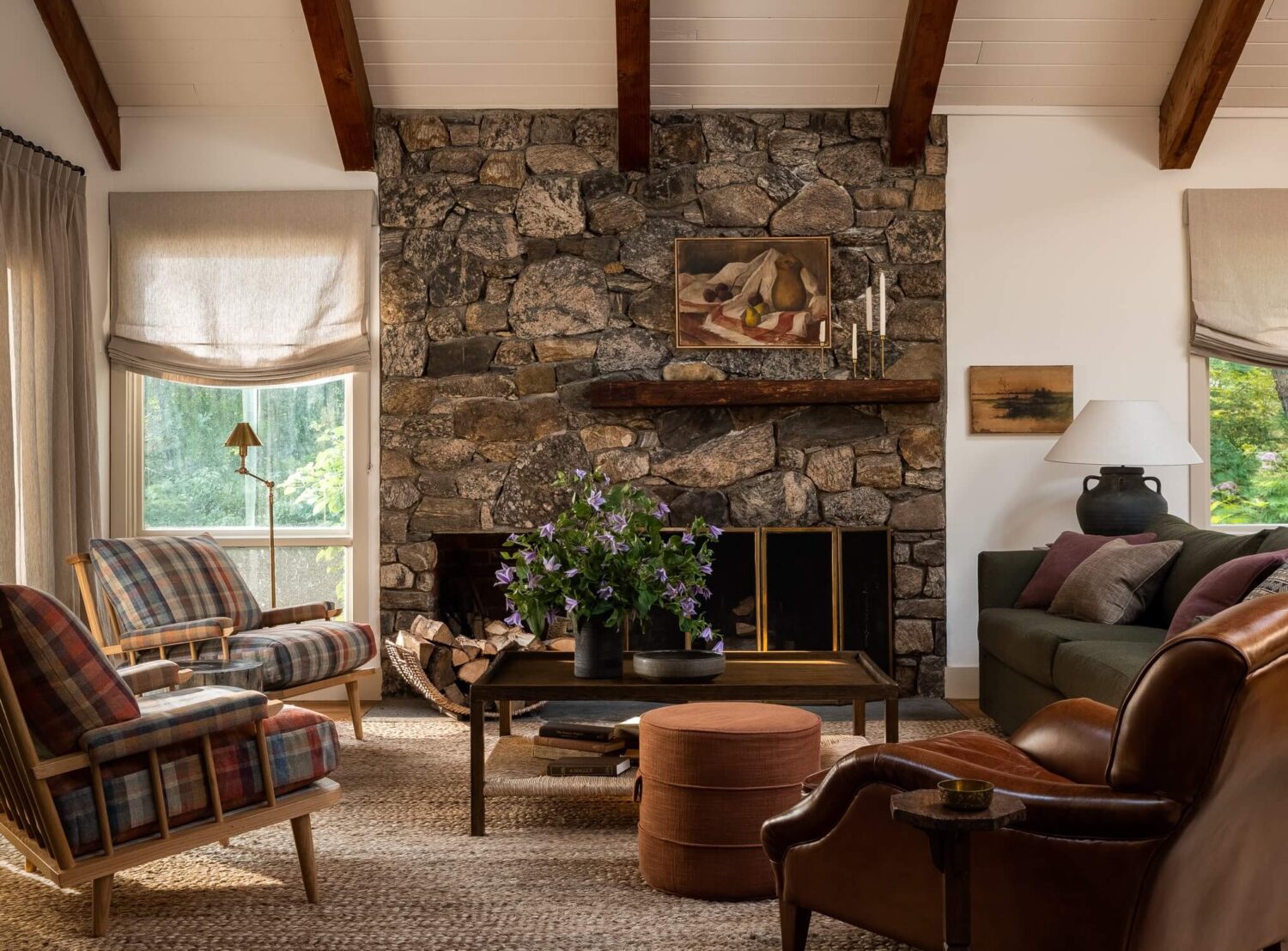 A Warm Country House in Dutchess County 2 Heidi-Caillier-Design-CT-country-house-Dutchess-County-design-living-room-stone-fireplace-Nordroom