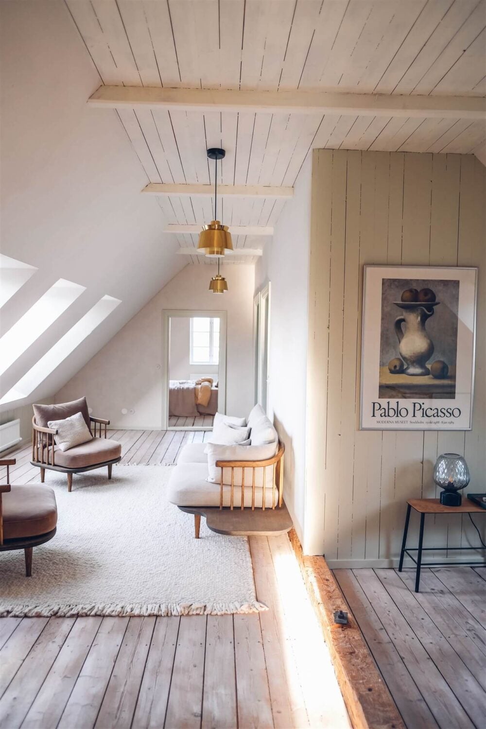 Our Food Stories' Countryside Cottage in Sweden 19 attic-living-room-natural-materials-our-food-stories-nordroom