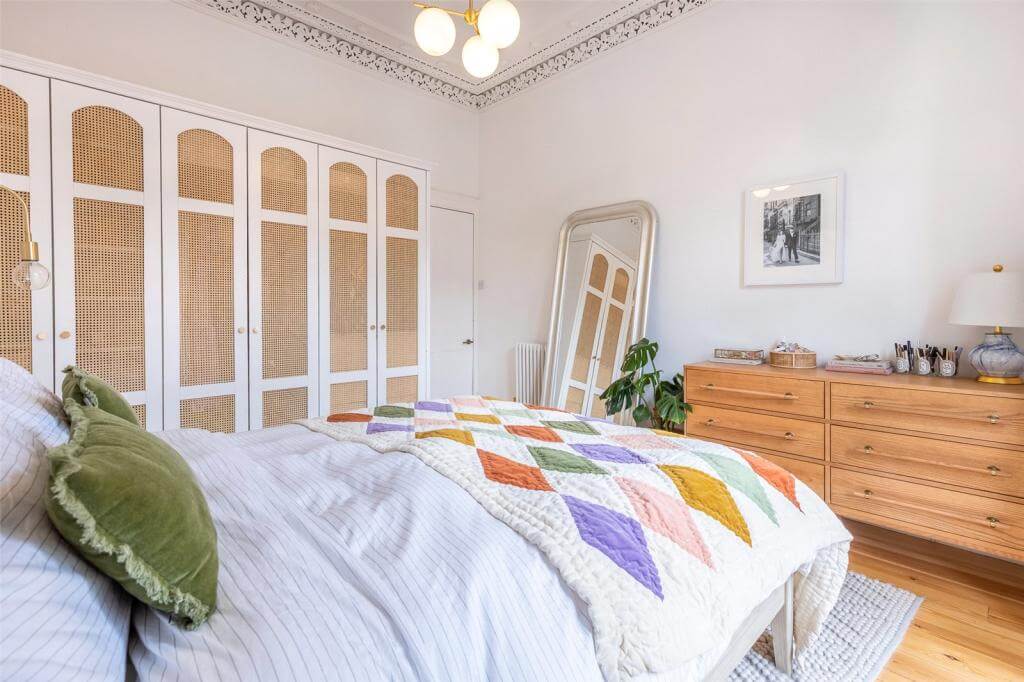 Kate Spiers Sells Her Beautiful Light Flat in Glasgow 14 bedroom-wooden-floor-wardrobes-cane-arches-period-details-glasgow-flat-nordroom
