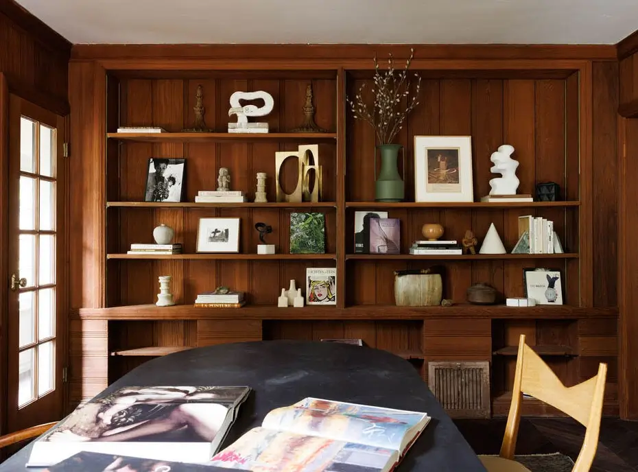 A Beautiful Tudor House in Los Feliz 20 built-in-shelves-home-office-nordroom