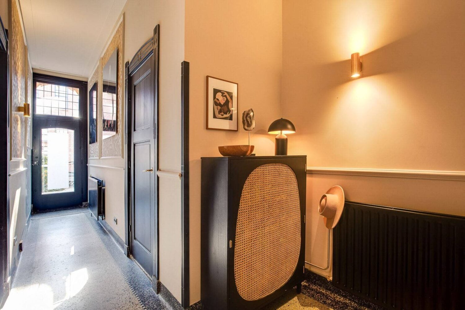 A Dutch Family Home with Warm Color Accents 12 hallway-black-detials-dutch-family-home-nordroom