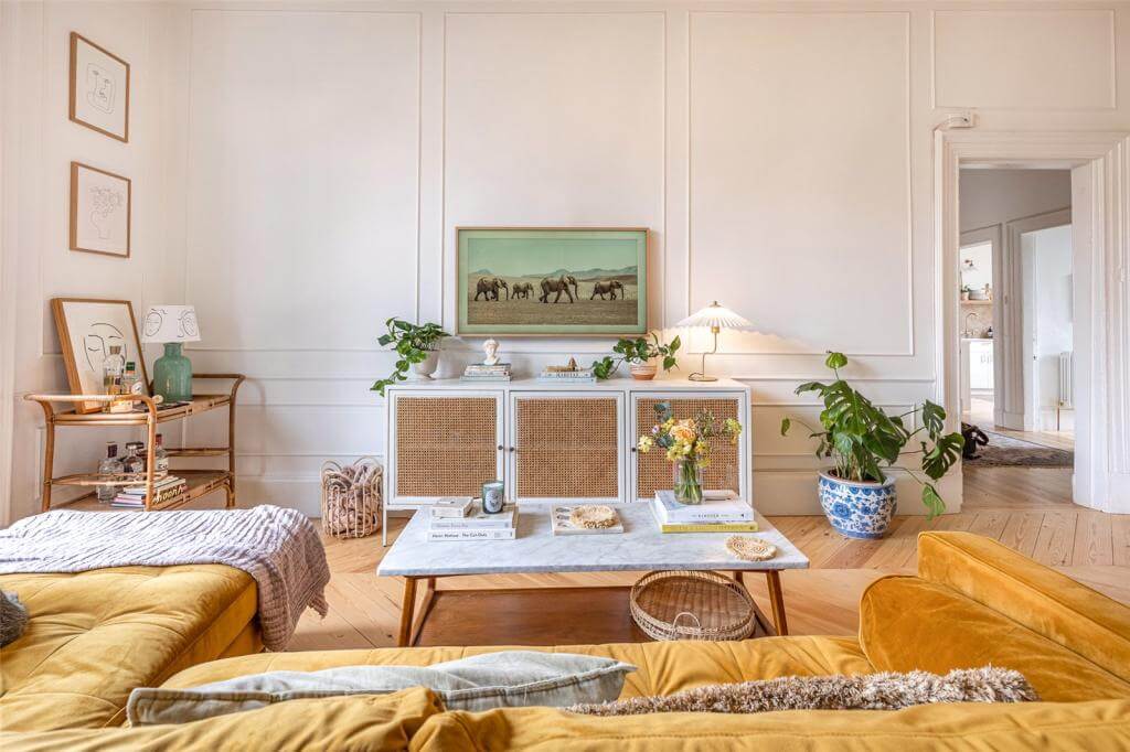 Kate Spiers Sells Her Beautiful Light Flat in Glasgow 4 living-room-yellow-sofa-kate-spiers-glasgow-flat-nordroom
