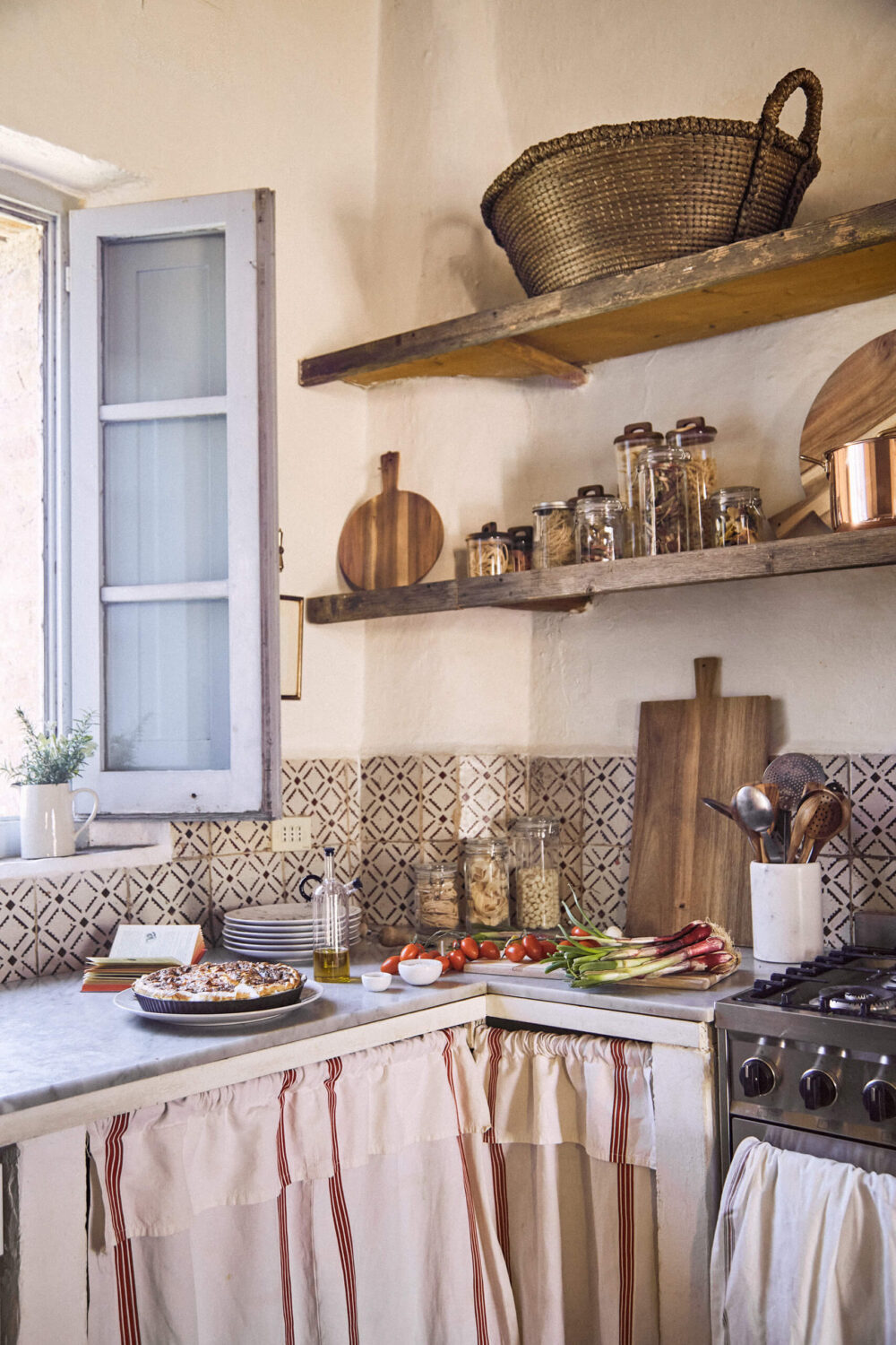 A Tuscan Villa by Zara Home 3 mediterranean-kitchen-open-shelves-rustic-zara-home-villa-tuscany-nordroom