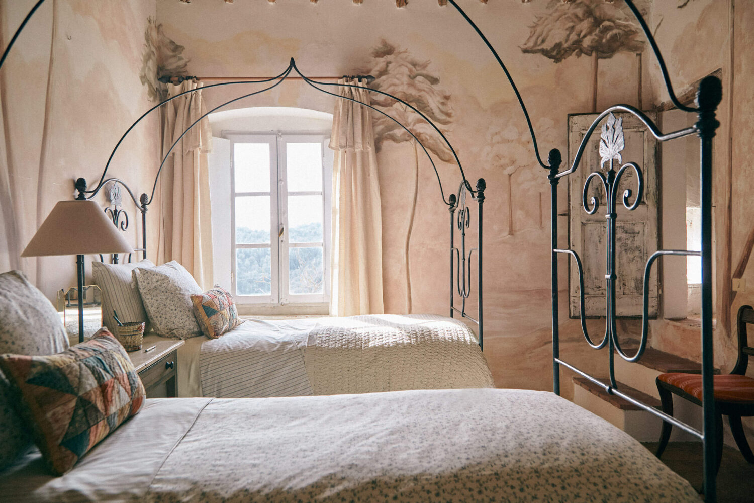 A Tuscan Villa by Zara Home 10 mediterranean-style-bedroom-canopy-bed-wall-murals-zara-home-tuscan-villa-nordroom