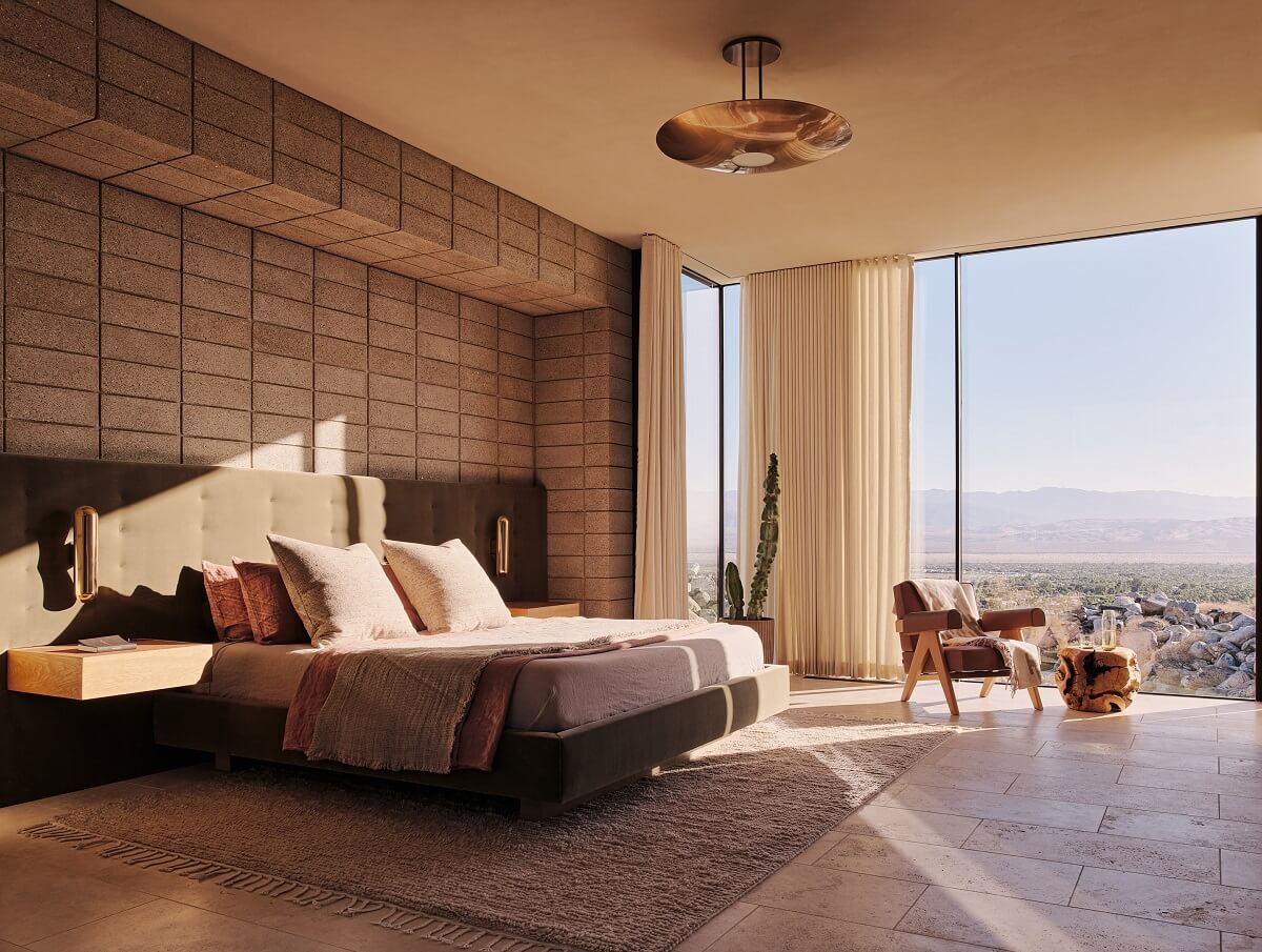 A Modern Architectural Home in Palm Springs 10 modern-bedroom-window-view-palm-springs-woods-dangaran-nordroom