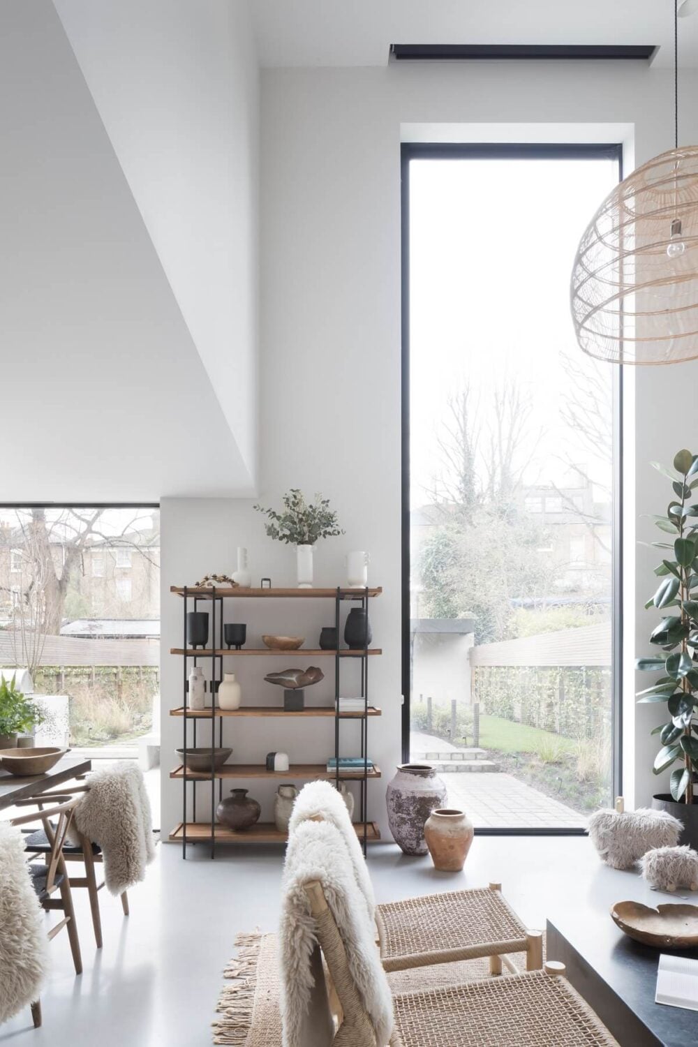 Contrasting Styles in a Victorian Home in London 12 modern-extension-kitchen-sitting-room-double-height-ceiling-window-nordroom