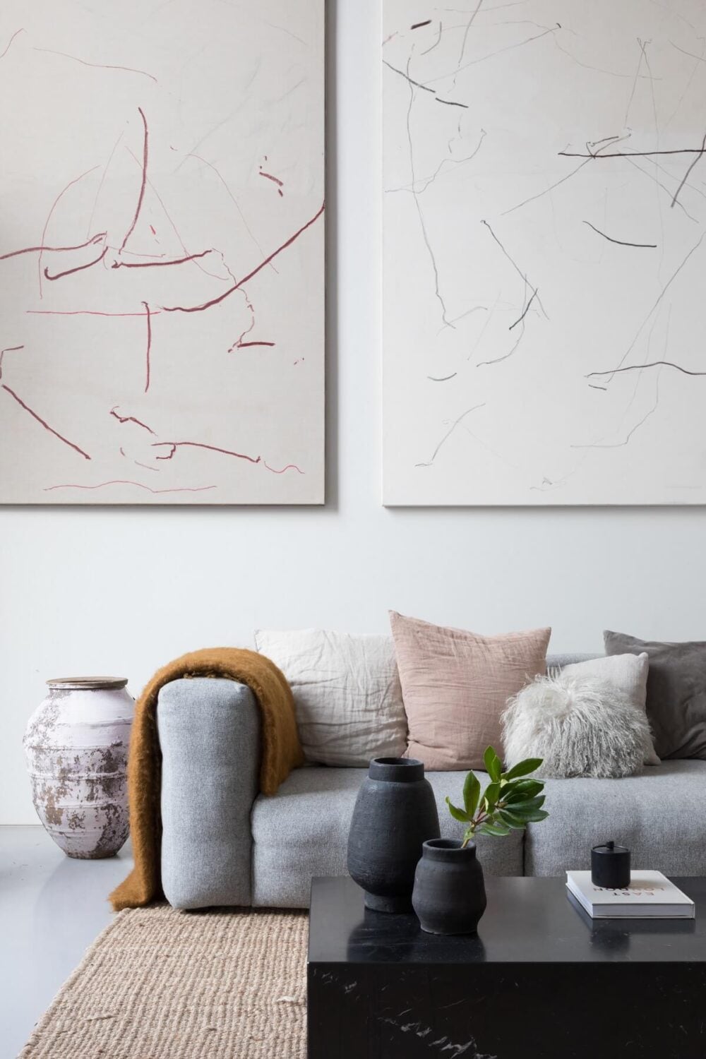 Contrasting Styles in a Victorian Home in London 14 modern-scandinavian-style-sitting-room-large-contemporary-art-victorian-home-london-frank-and-faber-nordroom