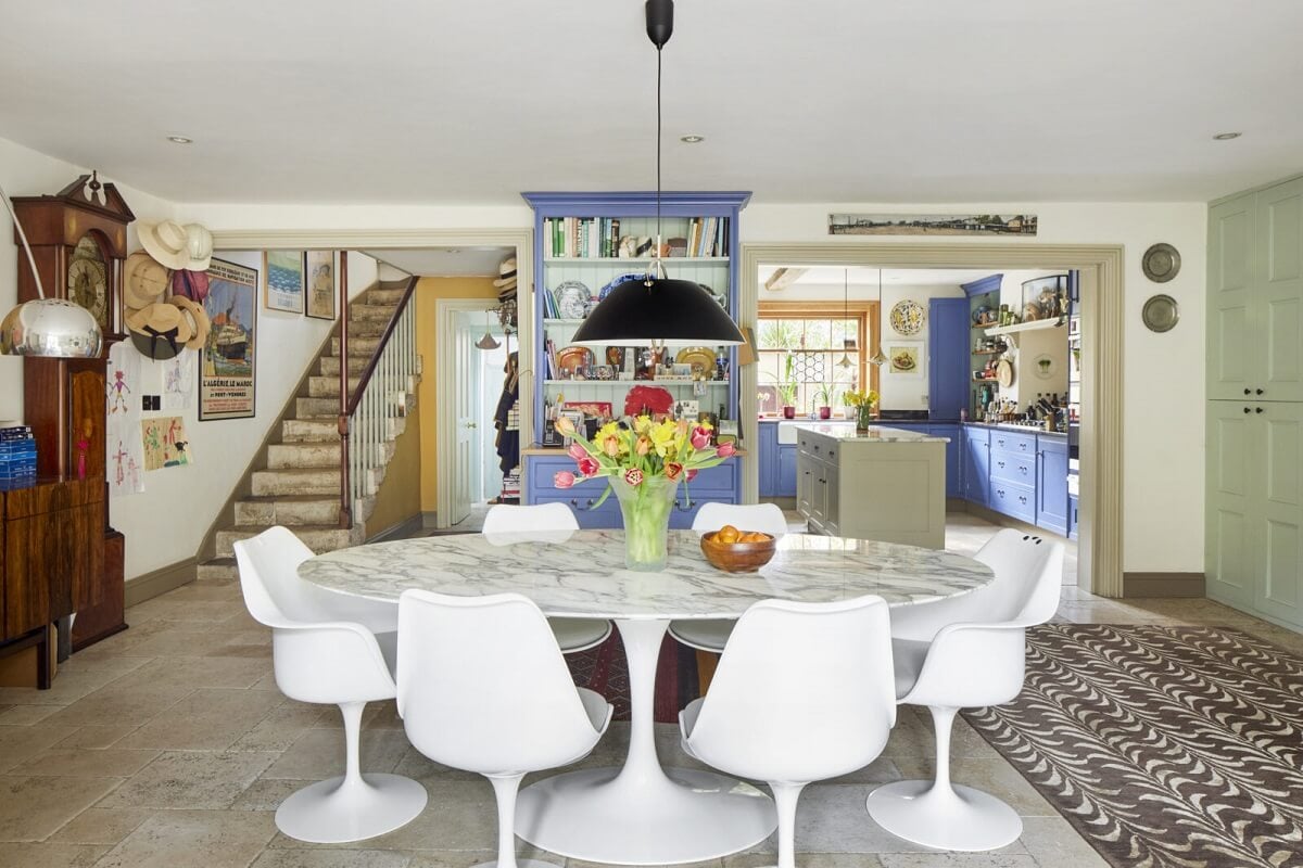 An Eclectic Art-Filled Townhouse in London 6 open-plan-kitchen-dining-room-eclectic-london-home-nordroom