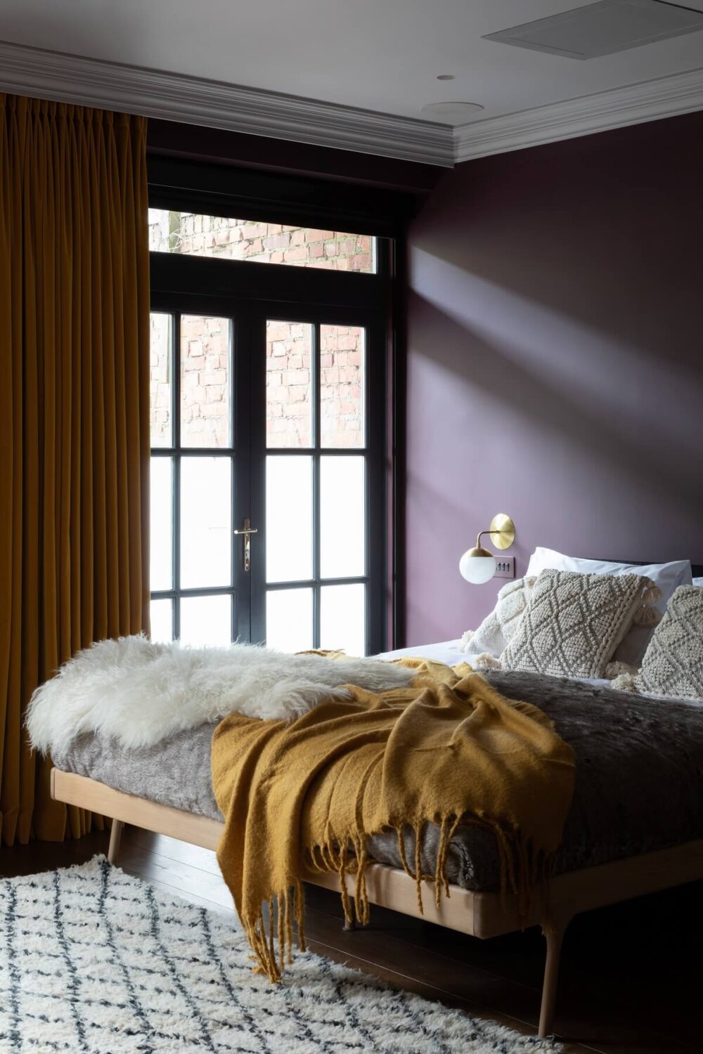 Color of the Year 2025 Prediction (with Color Palettes) 14 purple-bedroom-ochre-curtains-london-townhouse-victorian-frank-and-faber-nordroom