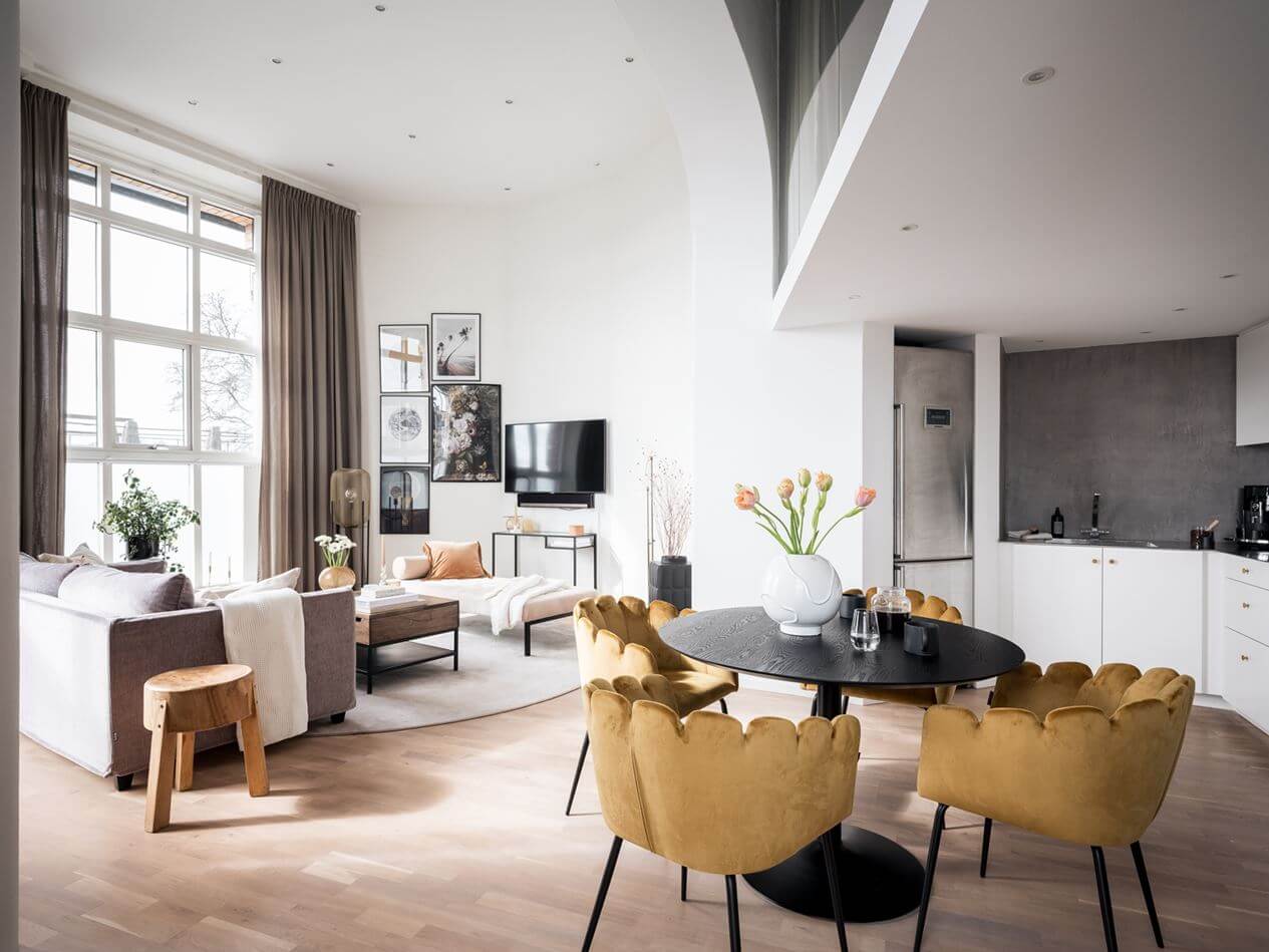 A Light Scandinavian Loft Apartment 2 scandinavian-loft-apartment-yellow-high-ceilings-nordroom