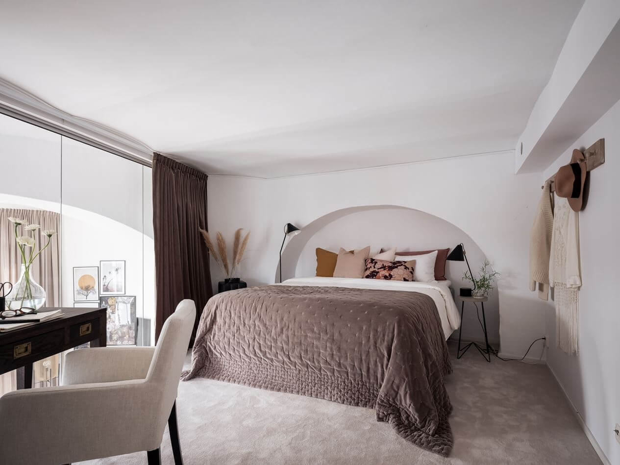 A Light Scandinavian Loft Apartment 12 serene-loft-bedroom-home-office-nordroom