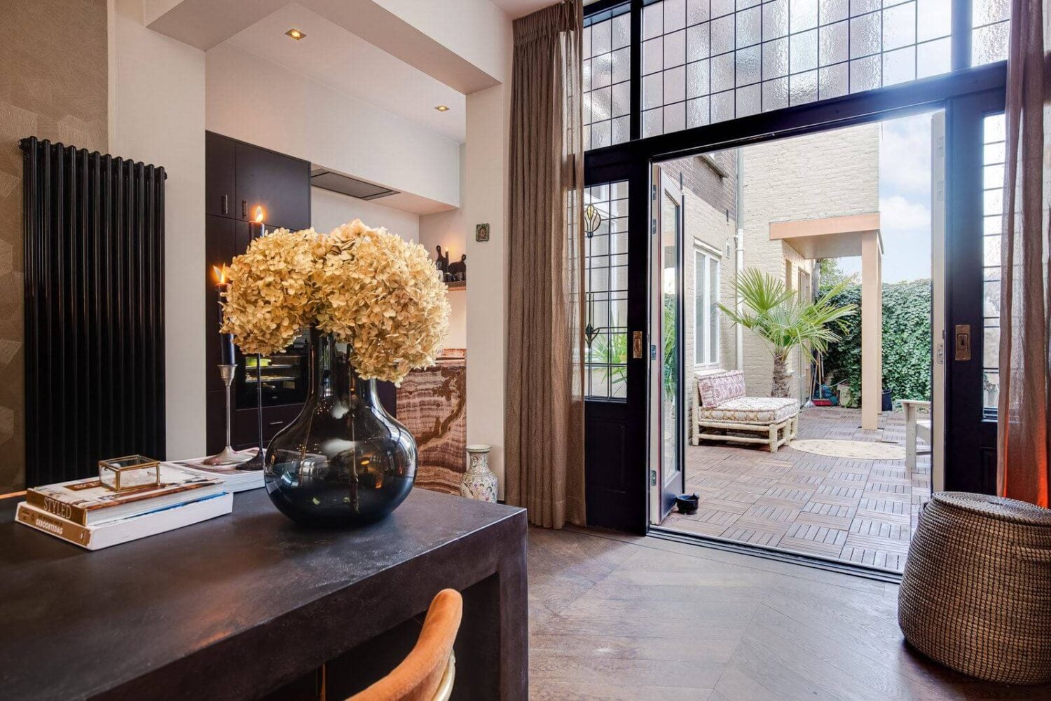 A Dutch Family Home with Warm Color Accents 9 stained-glass-windows-terrace-doors-warm-family-home-nordroom