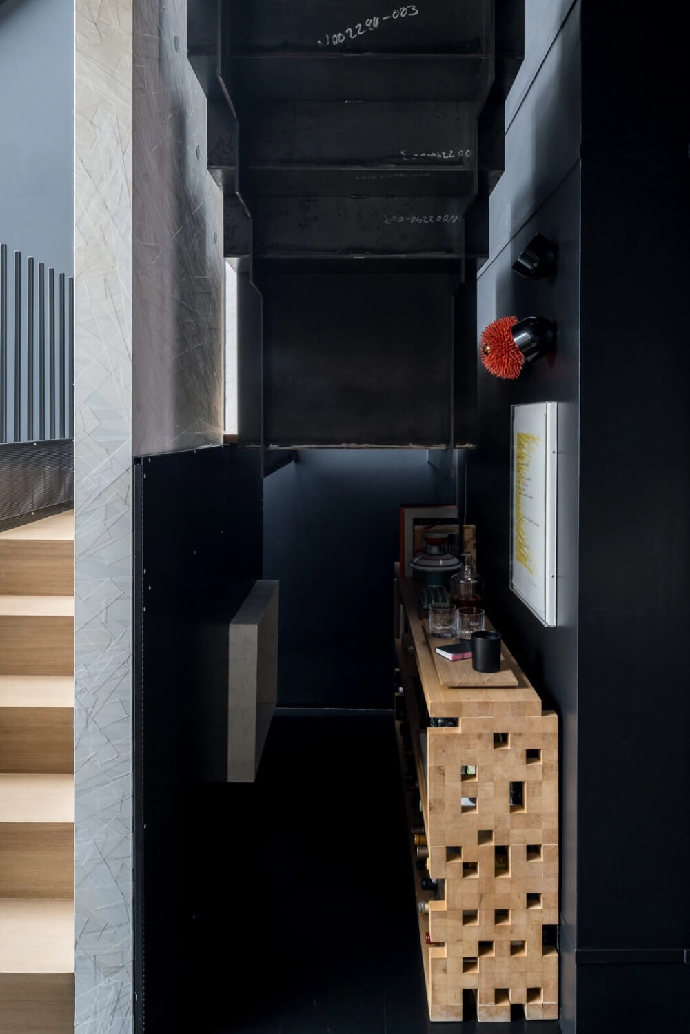A Spectacular Modern Black Loft in London 24 black-hallway-staircase-london-loft-nordroom