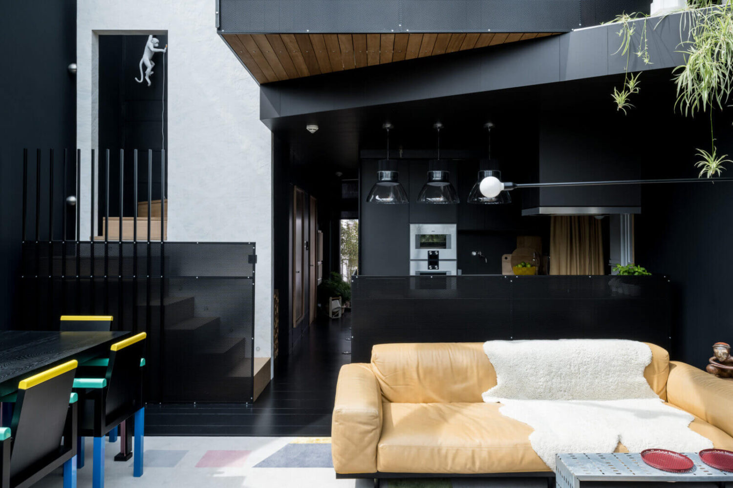 A Spectacular Modern Black Loft in London 4 black-loft-kitchen-sitting-room-nordroom