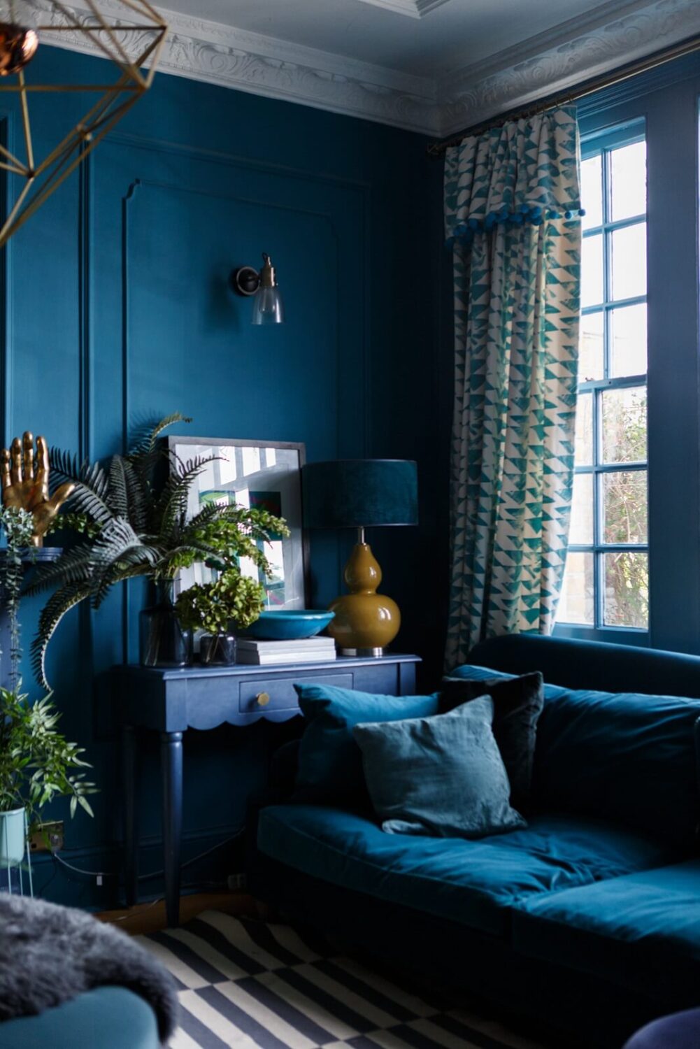 A Colorful Maximalist Home in London 24 blue-sitting-room-maximalist-home-london-nordroom