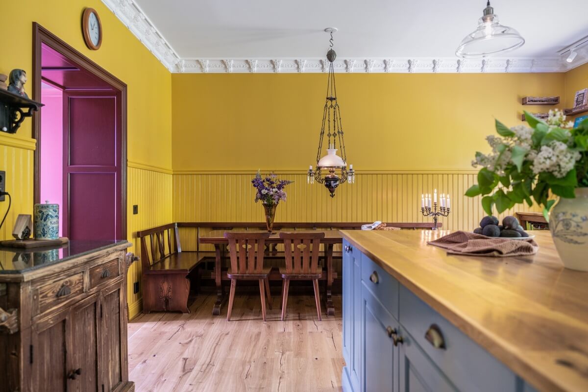 A Colorful Family Home in a Former School Building 14 colorful-kitchen-dining-space-nordroom